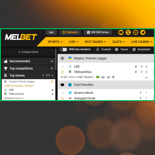 Open the Melbet website