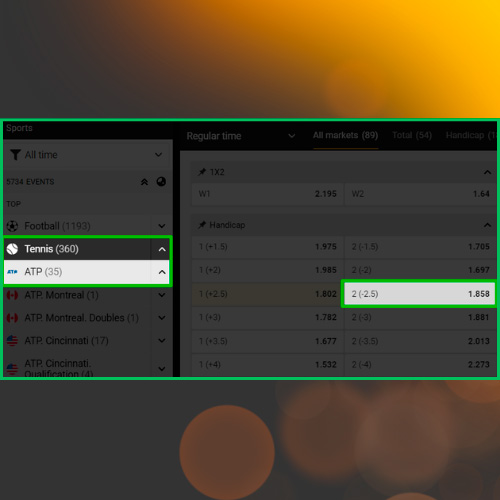 Select the competition format at Melbet