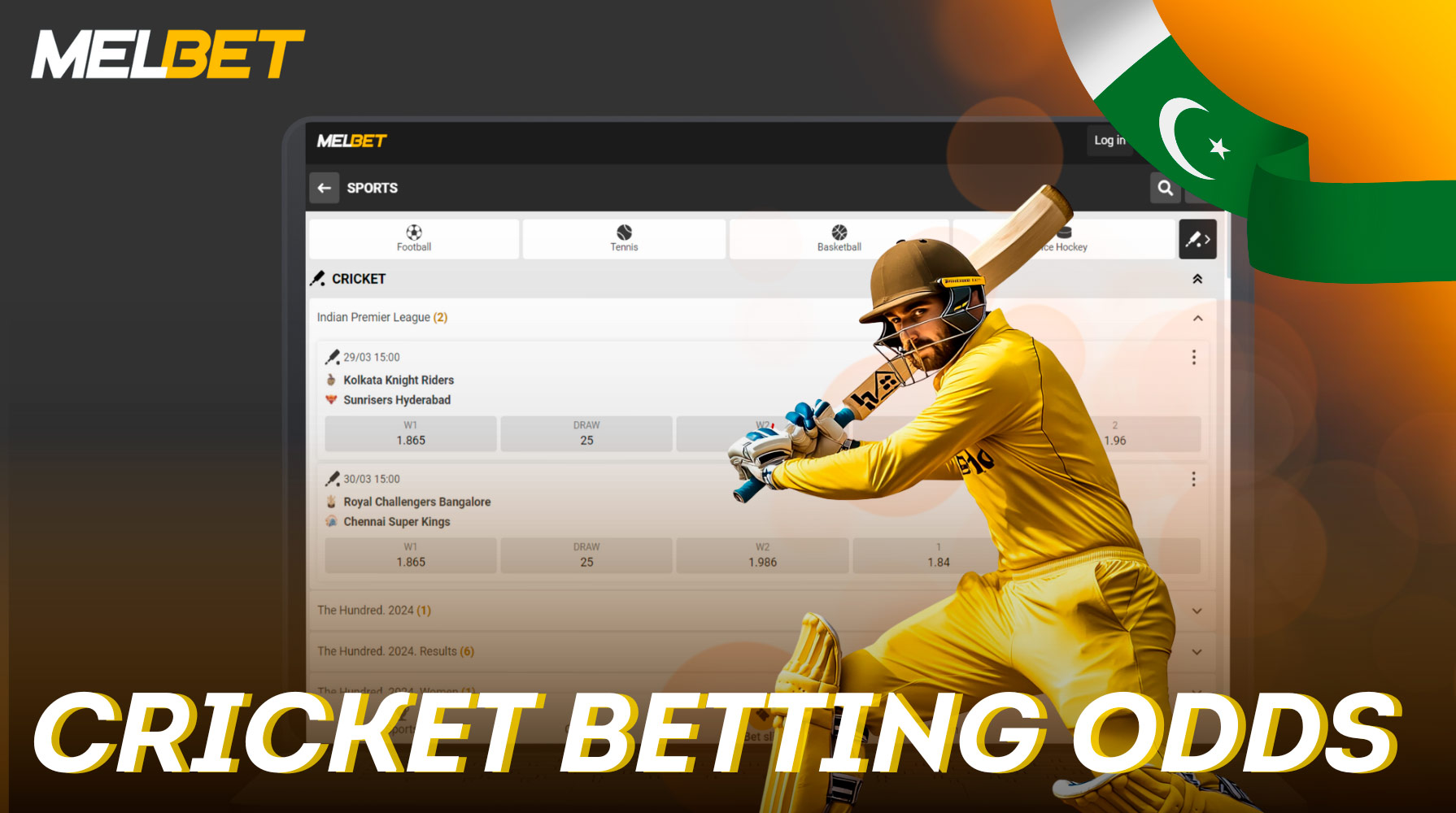 Odds for sports matches on the Melbet