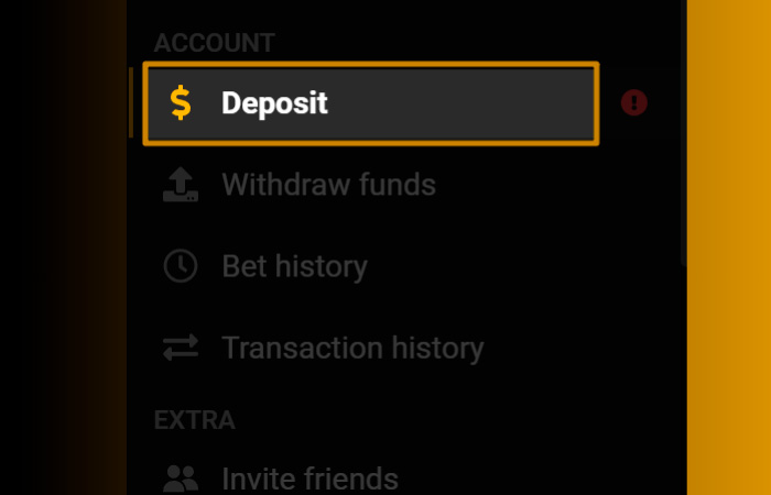 Make a deposit with Melbet